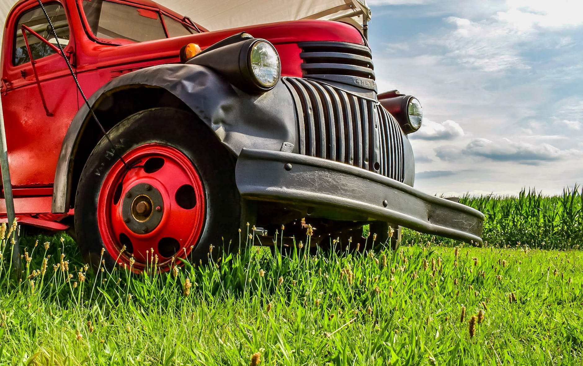 view of farm truck on farm